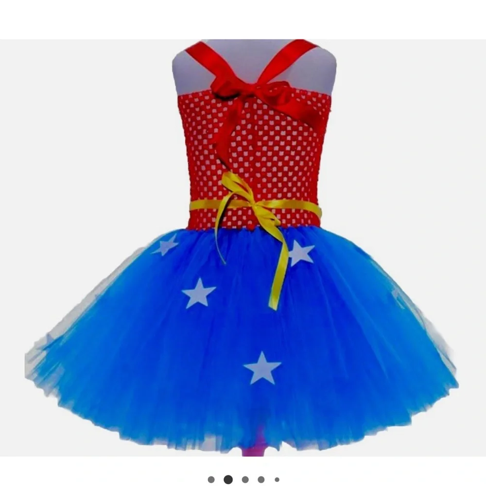 Superhero Wonder Woman Tutu Dress Costume for Kids new